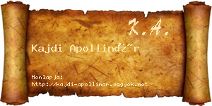 Kajdi Apollinár névjegykártya